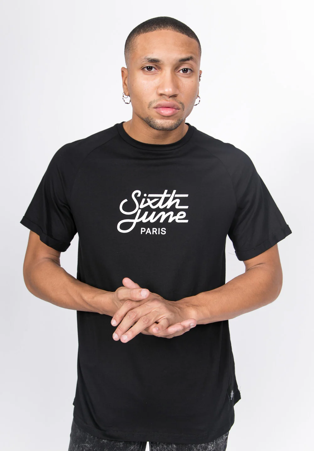T-shirt raglan logo noir - Image 4