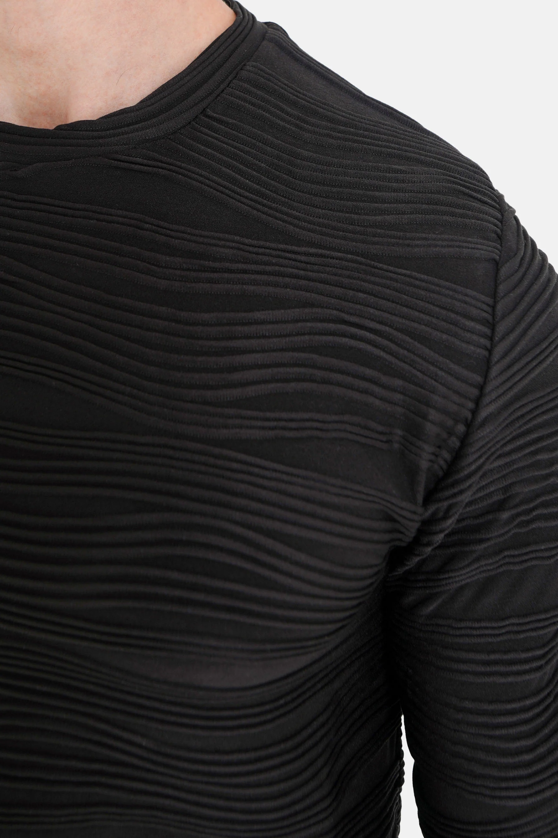 T-shirt relief vagues Noir - Image 3