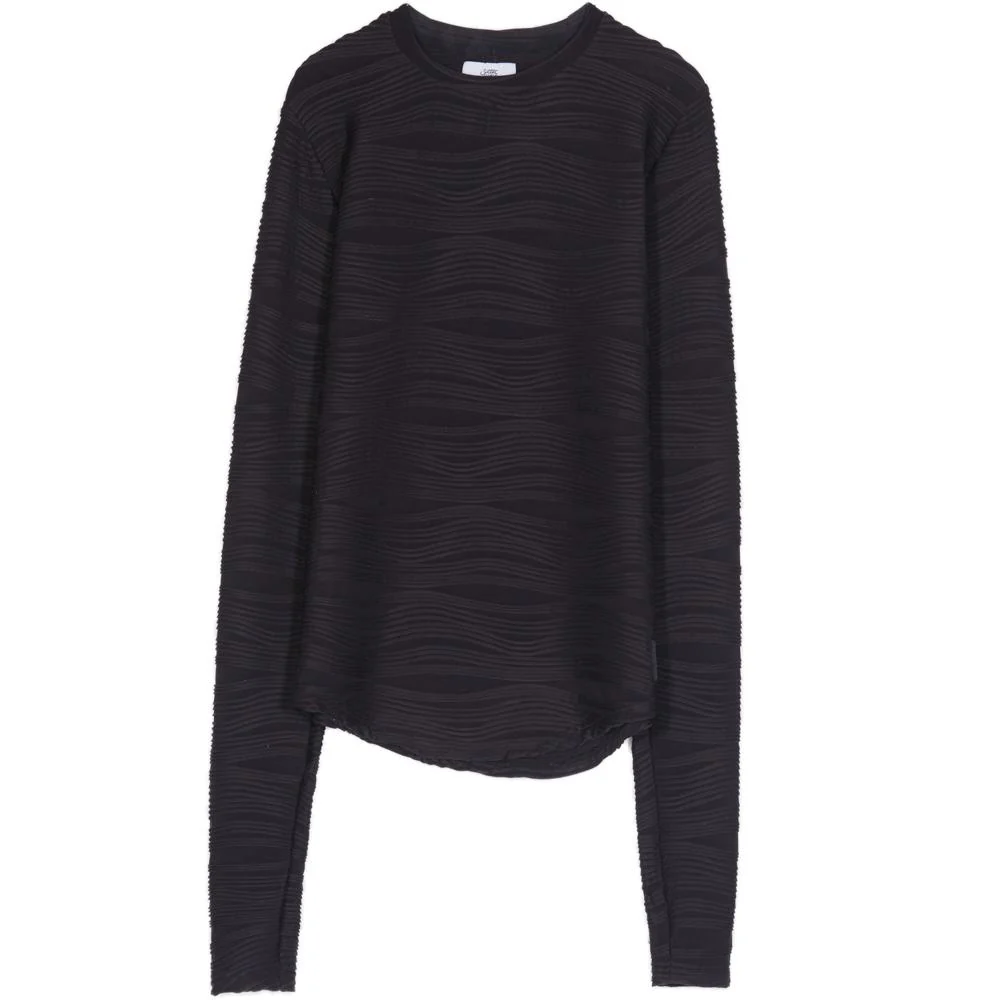 T-shirt relief vagues Noir - Image 7