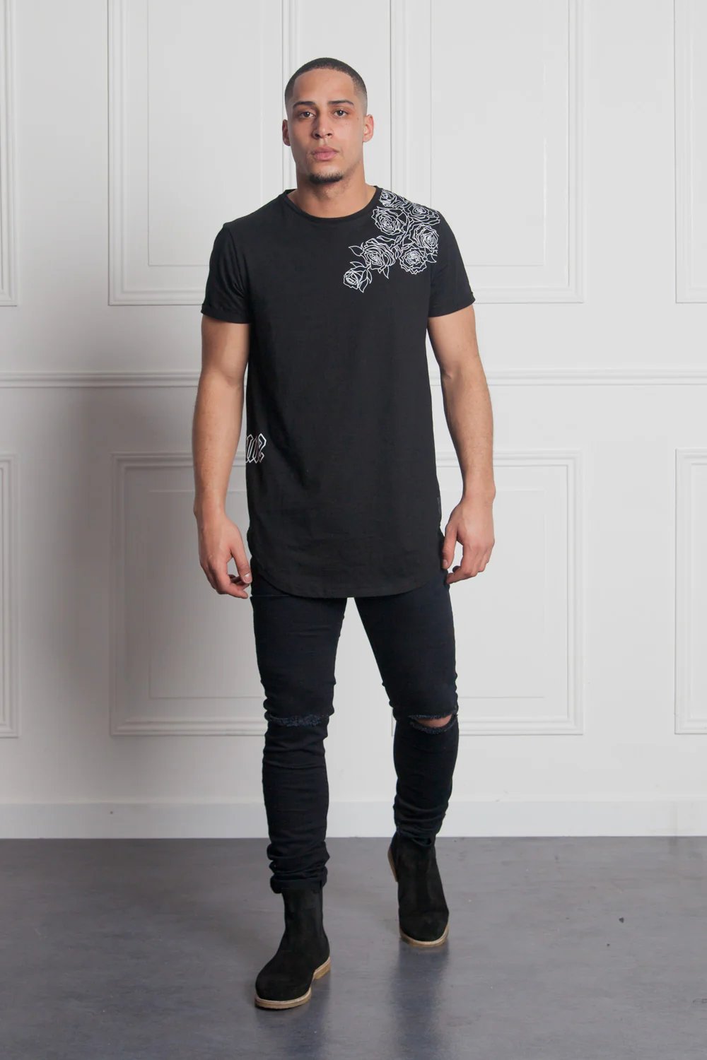 T-shirt rock flock print black M2515VTS - Image 2