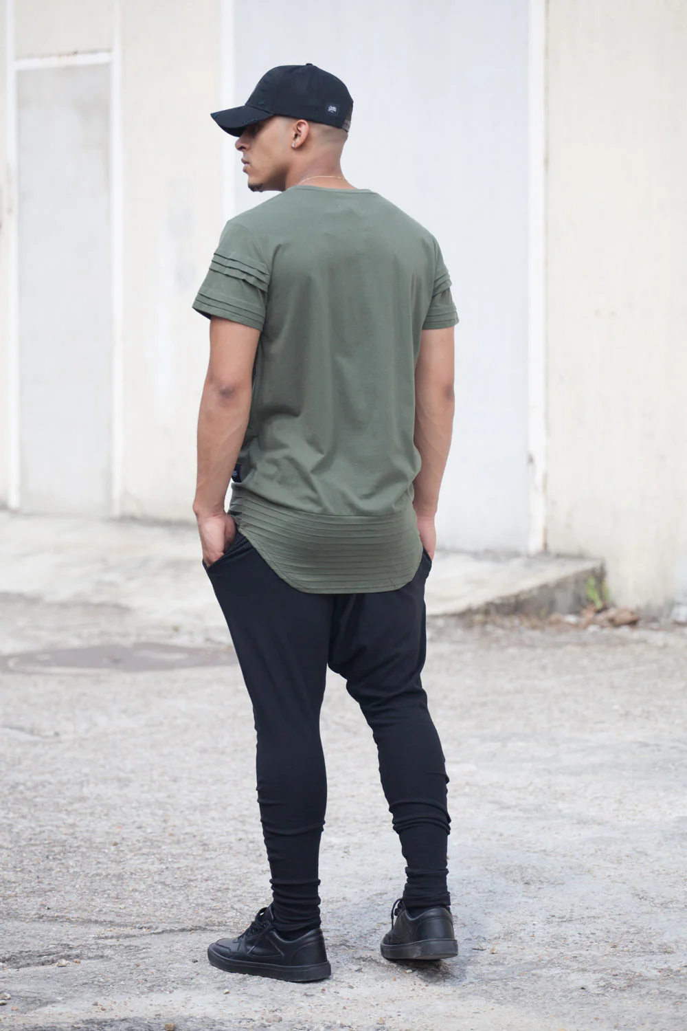 T-shirt bandes relief kaki 2125C - Image 3