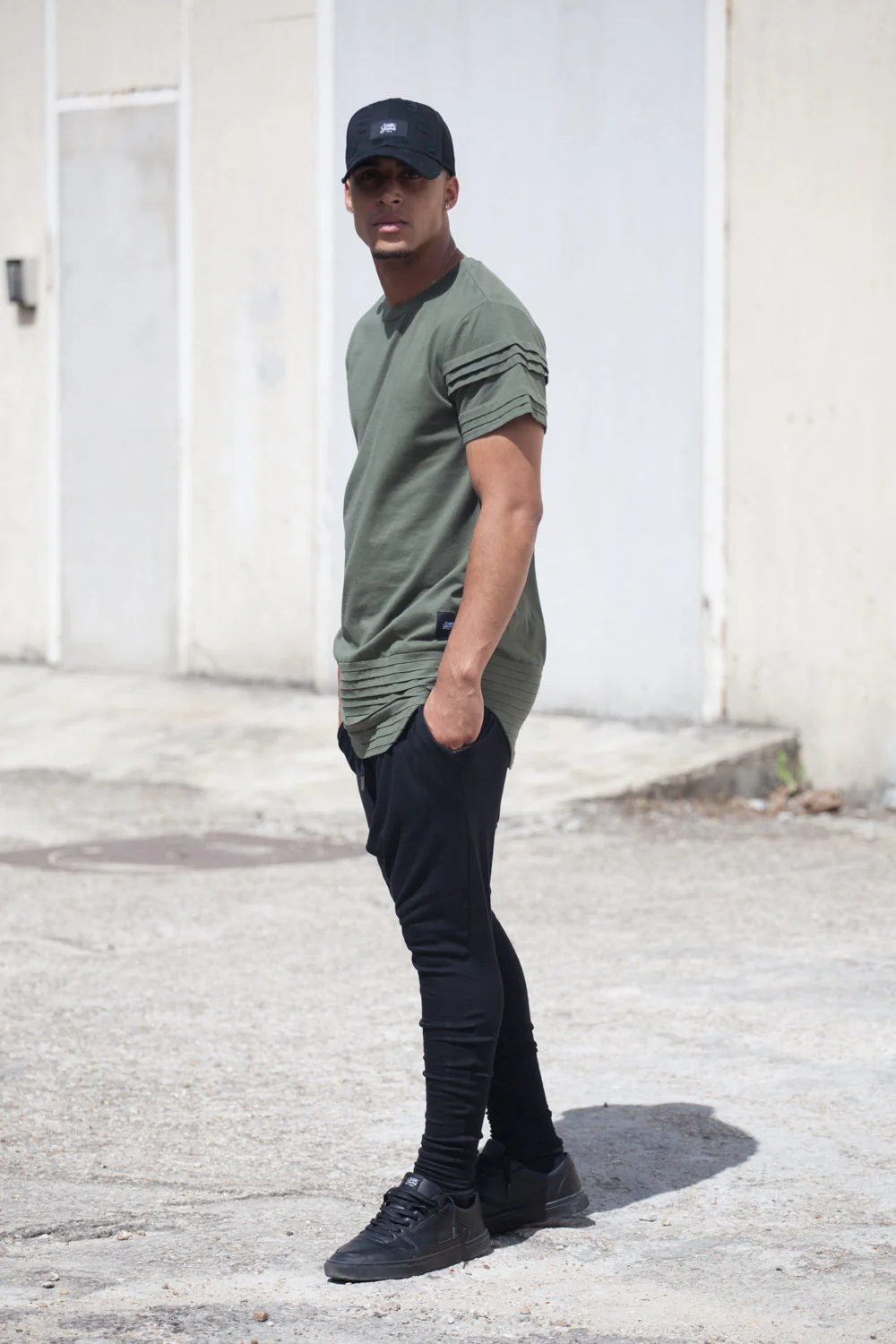 T-shirt bandes relief kaki 2125C - Image 4