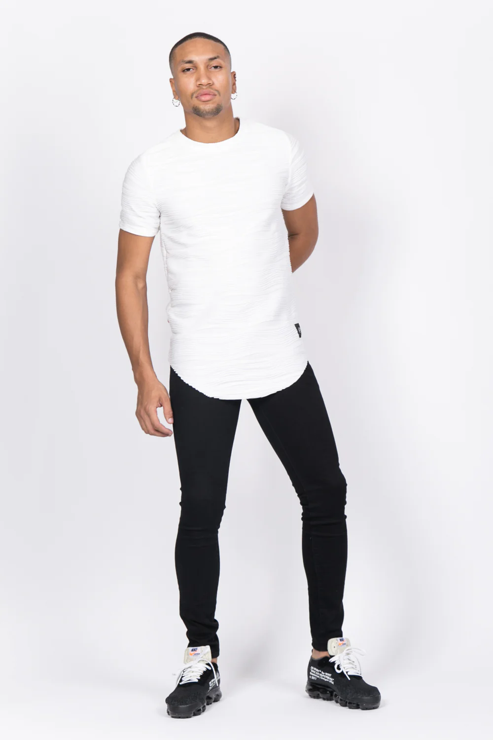 T-shirt relief blanc 1118V - Image 3