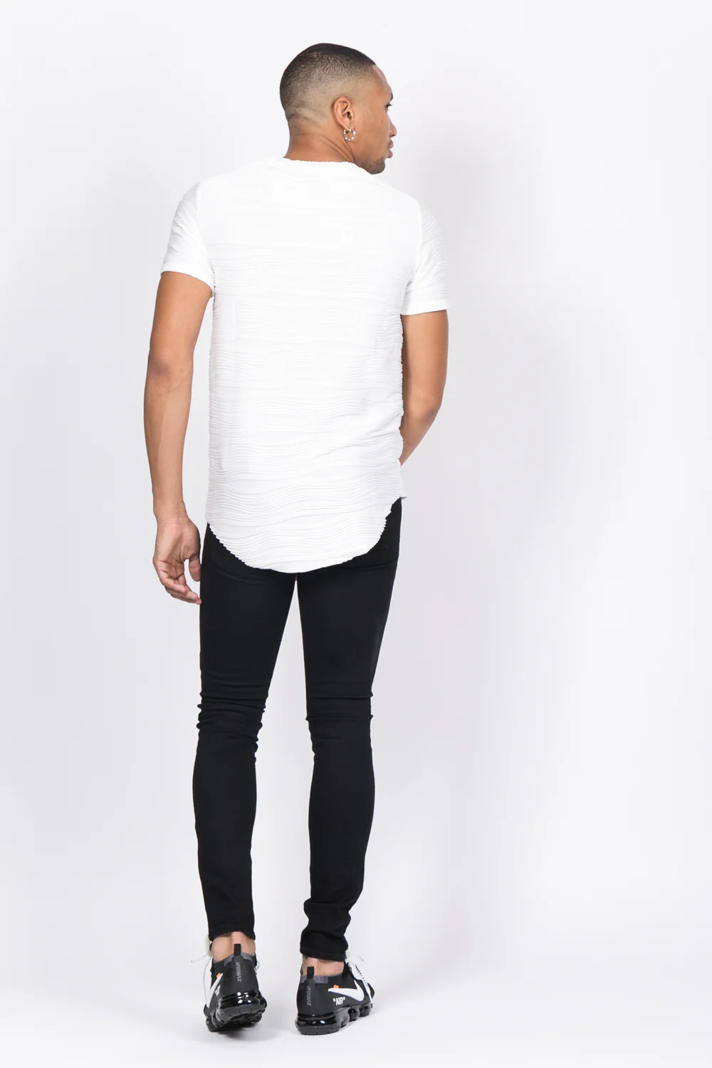 T-shirt relief blanc 1118V - Image 4