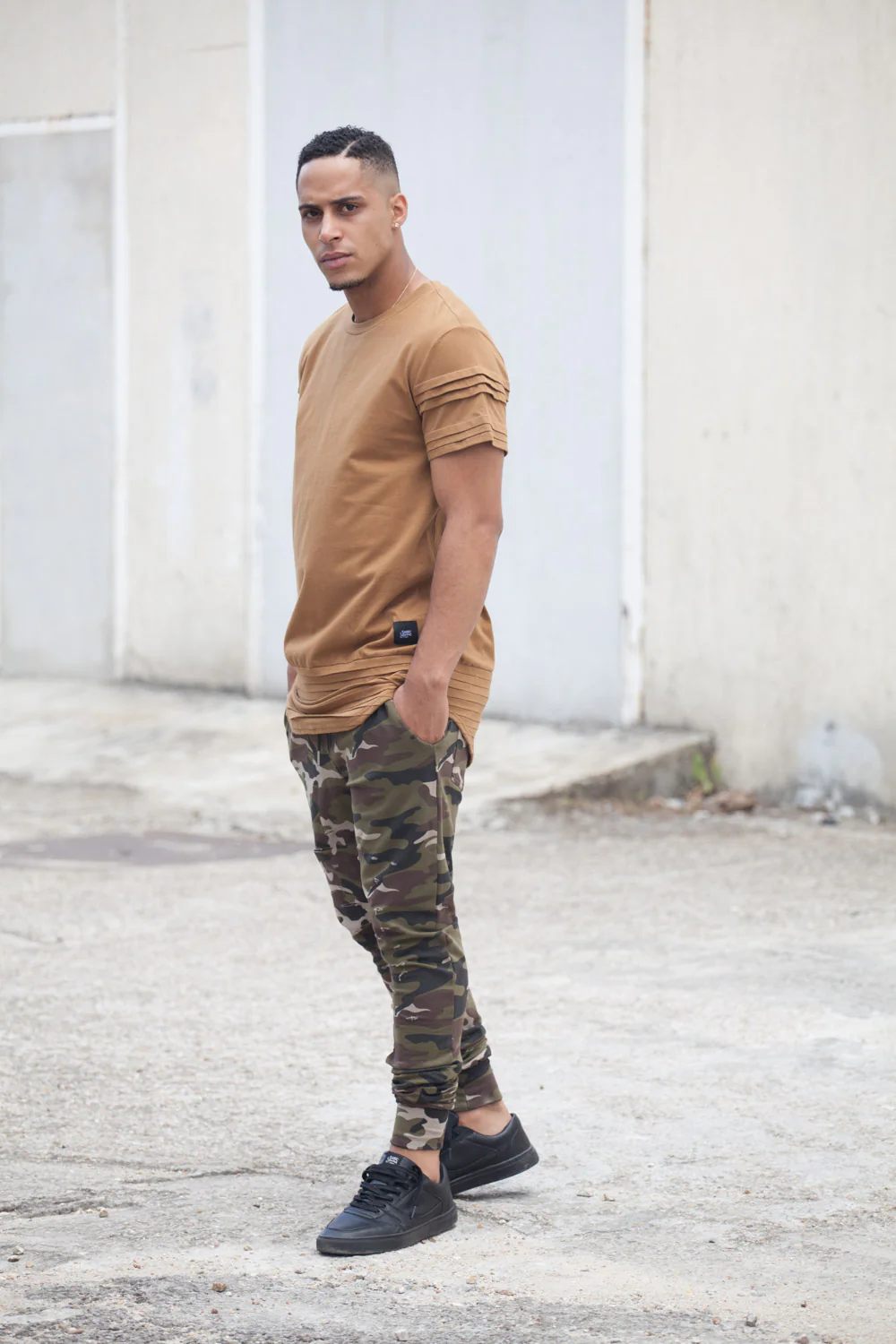 T-shirt bandes relief camel 2125C - Image 4