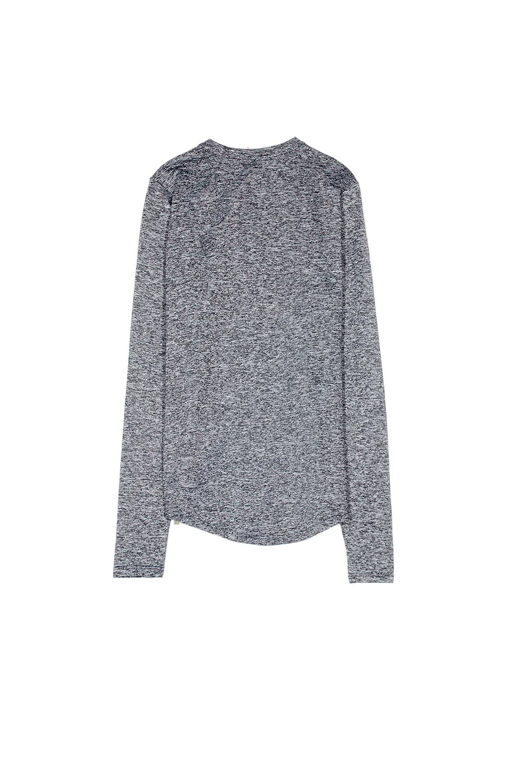 T-shirt stretch chiné manches longues gris foncé - Image 6