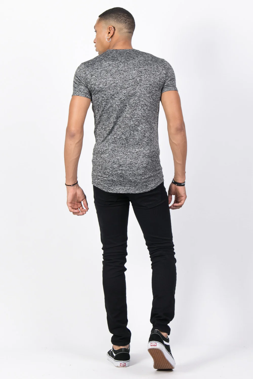 T-shirt stretch chiné gris foncé - Image 3