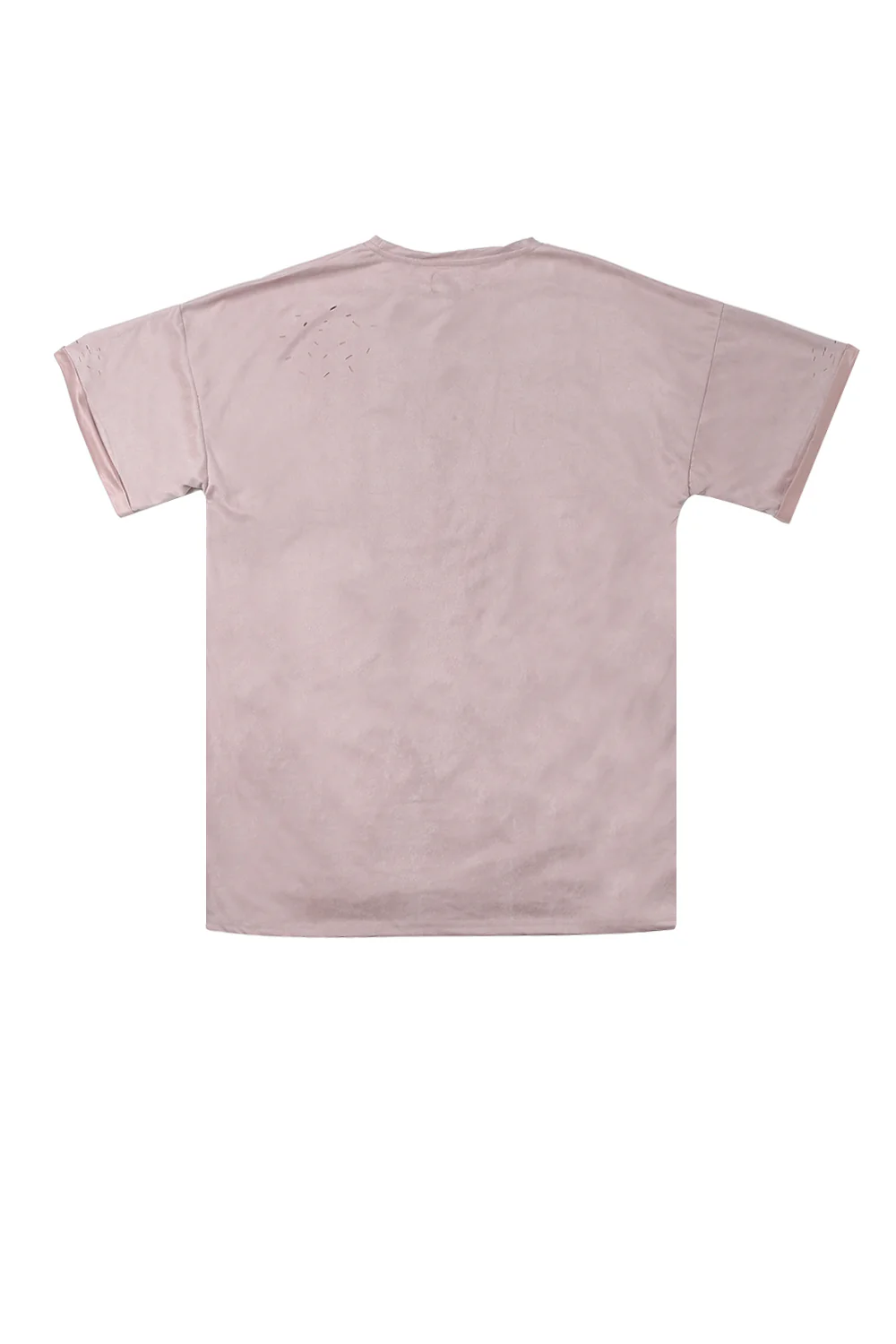 T-shirt suédé destroy rose M2436VTS - Image 5