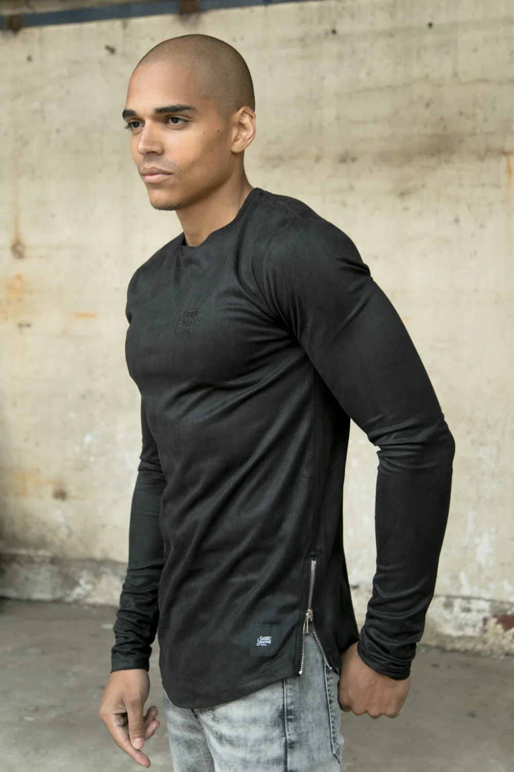 T-shirt suédé zips logo noir - Image 3