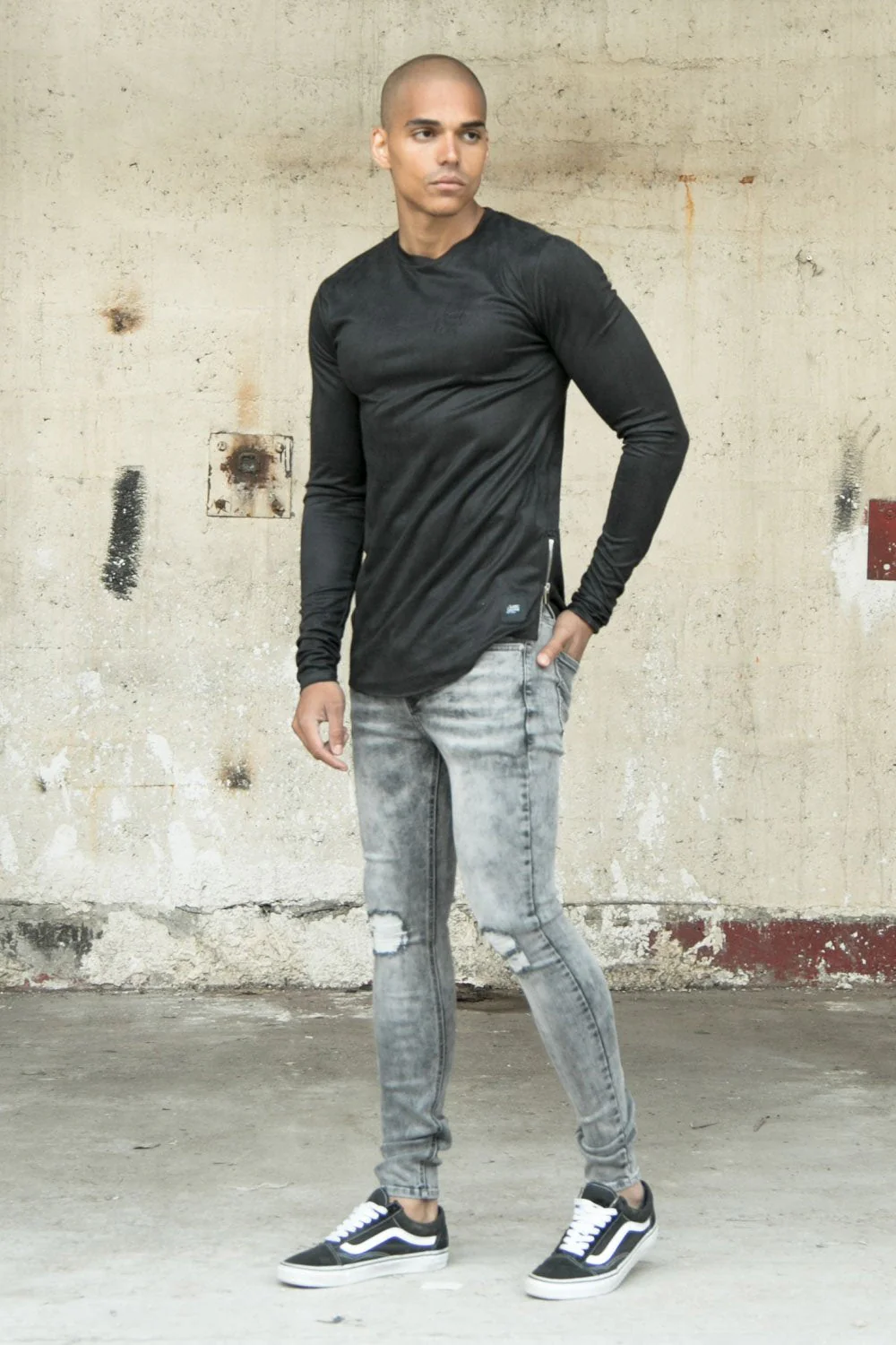 T-shirt suédé zips logo noir - Image 5