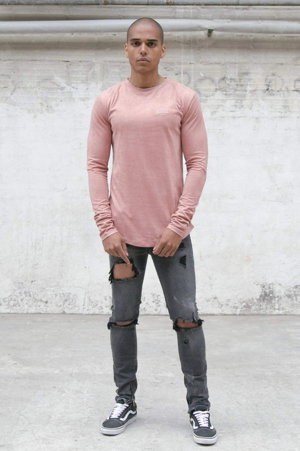 T-shirt suédé zips logo rose - Image 2