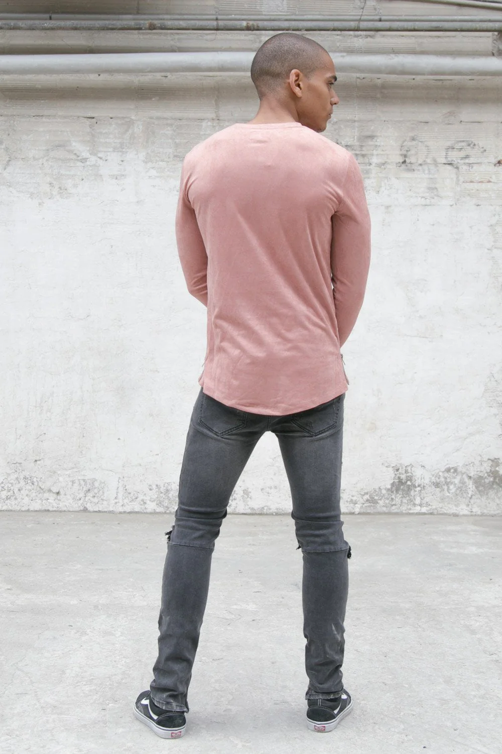 T-shirt suédé zips logo rose - Image 4