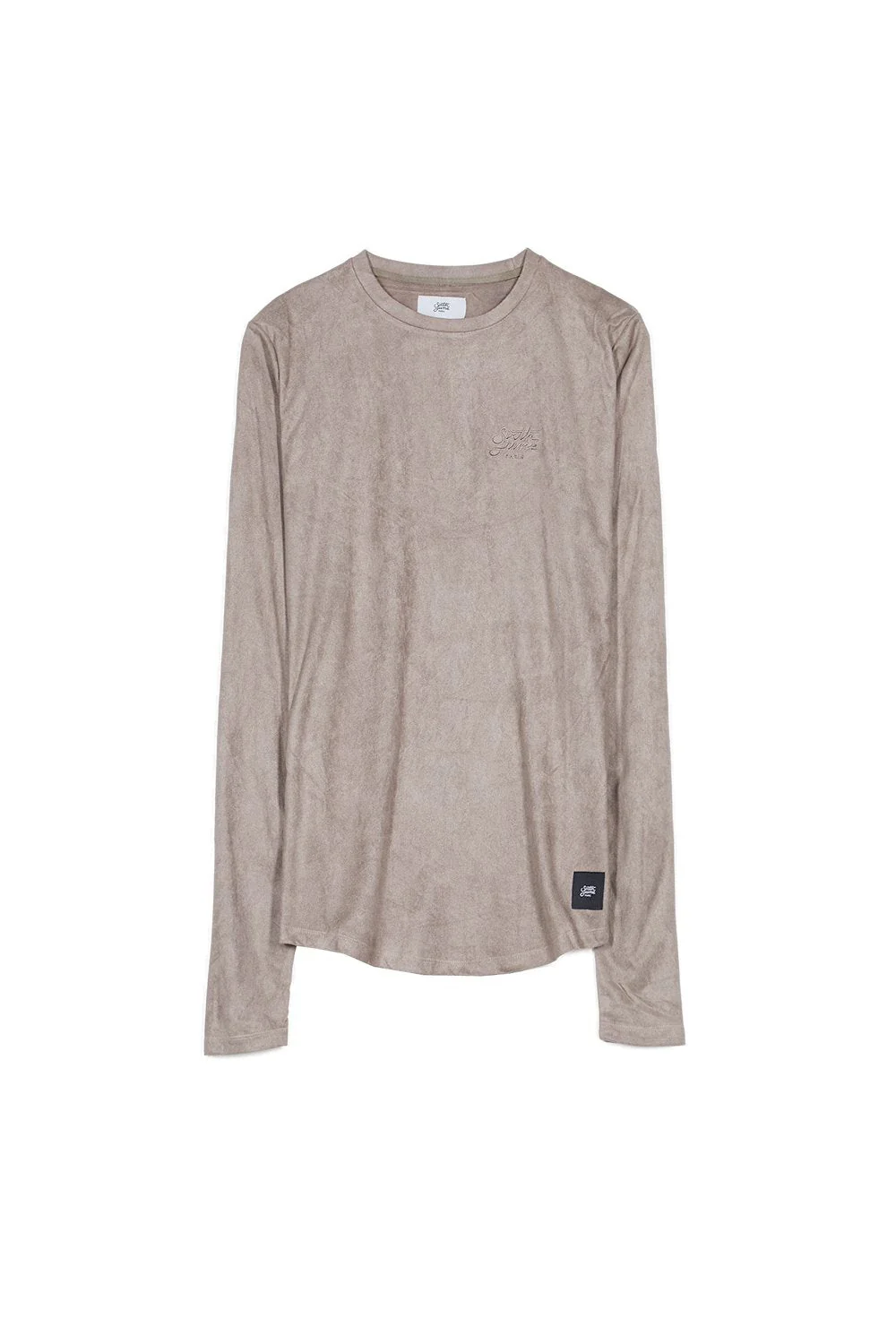 T-shirt suédé zips logo taupe - Image 5