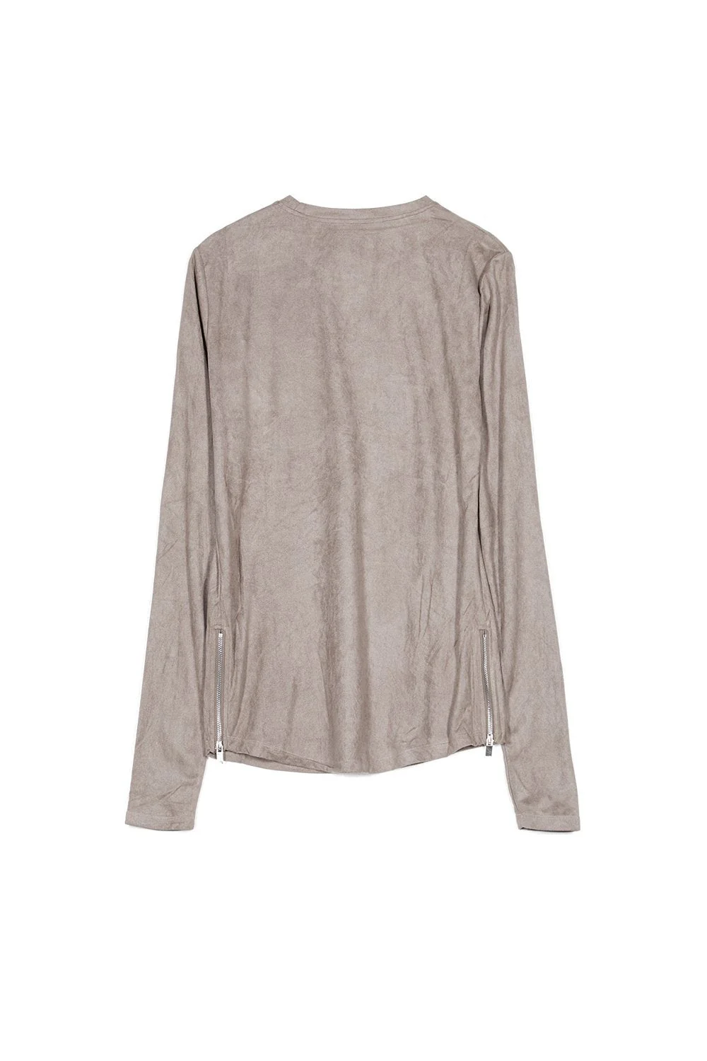 T-shirt suédé zips logo taupe - Image 6