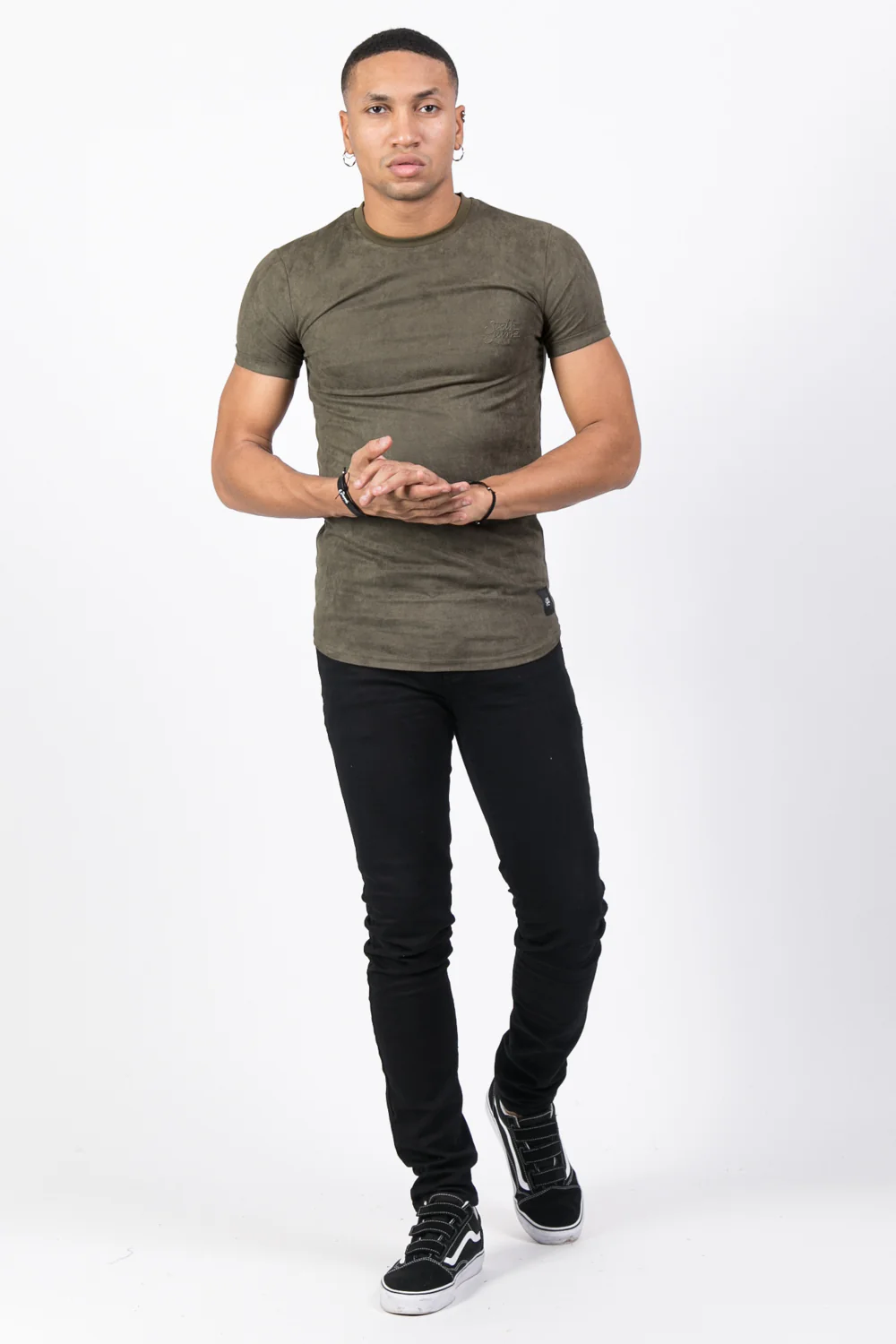 T-shirt suédine moulant kaki - Image 2