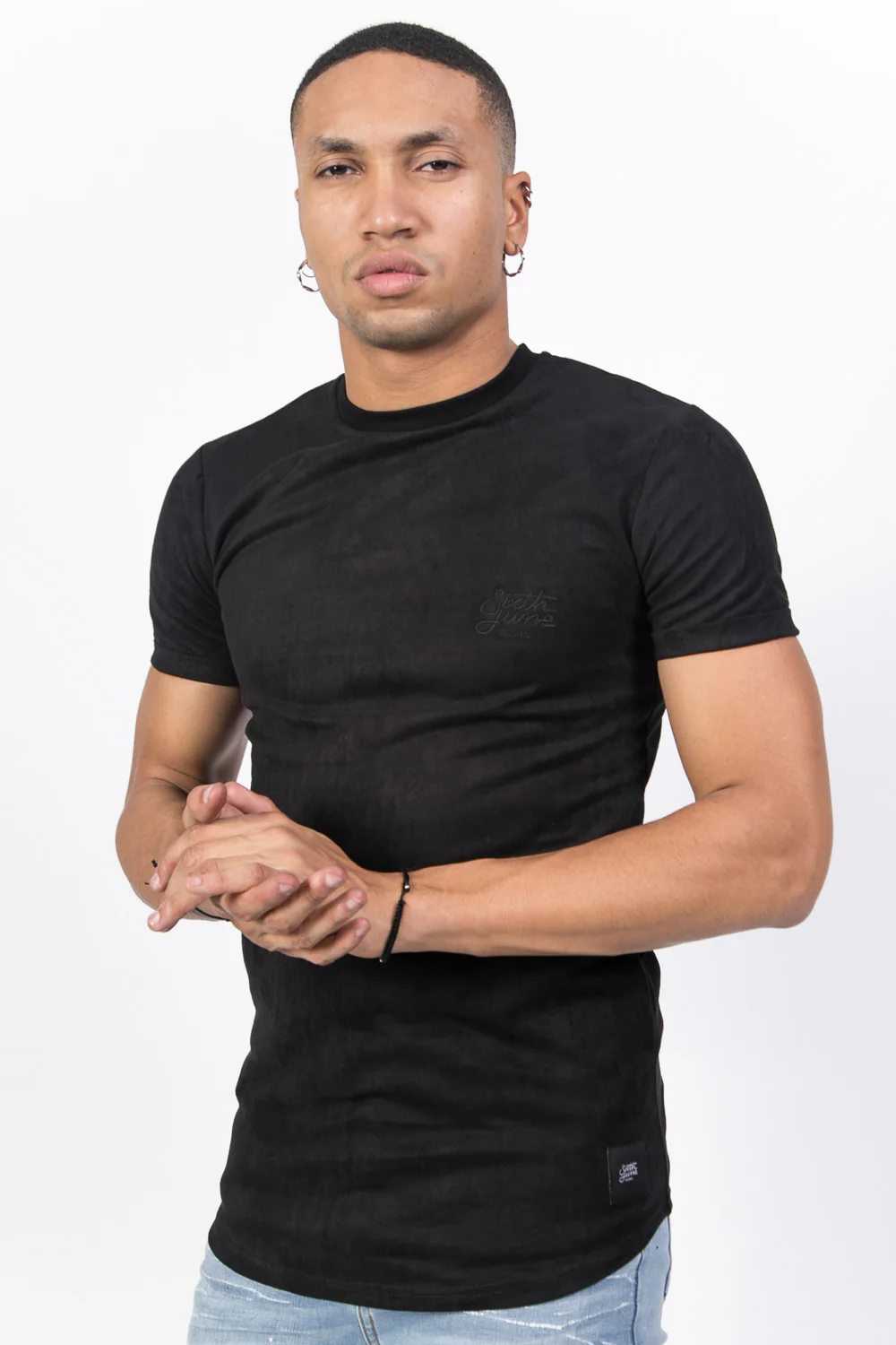 T-shirt suédine moulant noir - Image 5