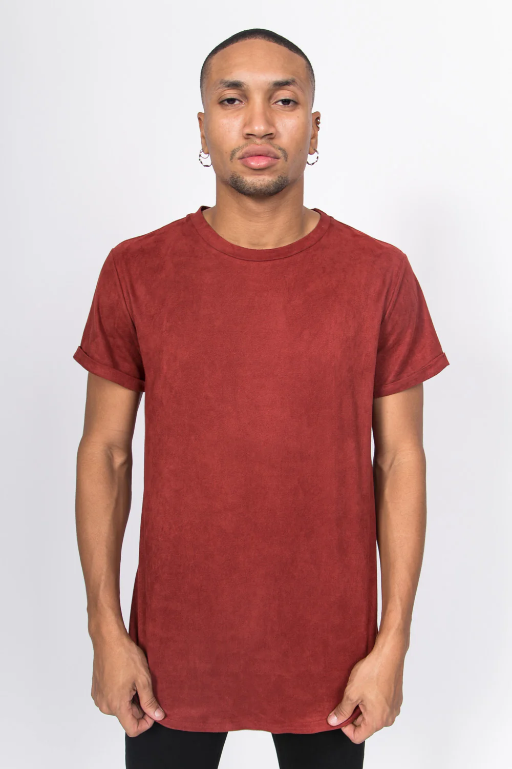 T-shirt suédine oversize marsala M1925VTS - Image 5