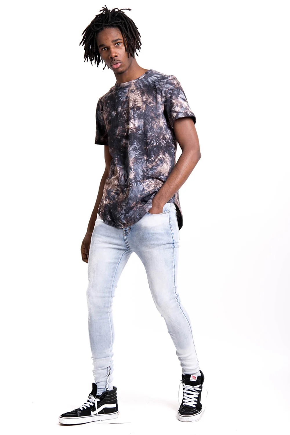 T-shirt tie dye all over bleu gris - Image 3