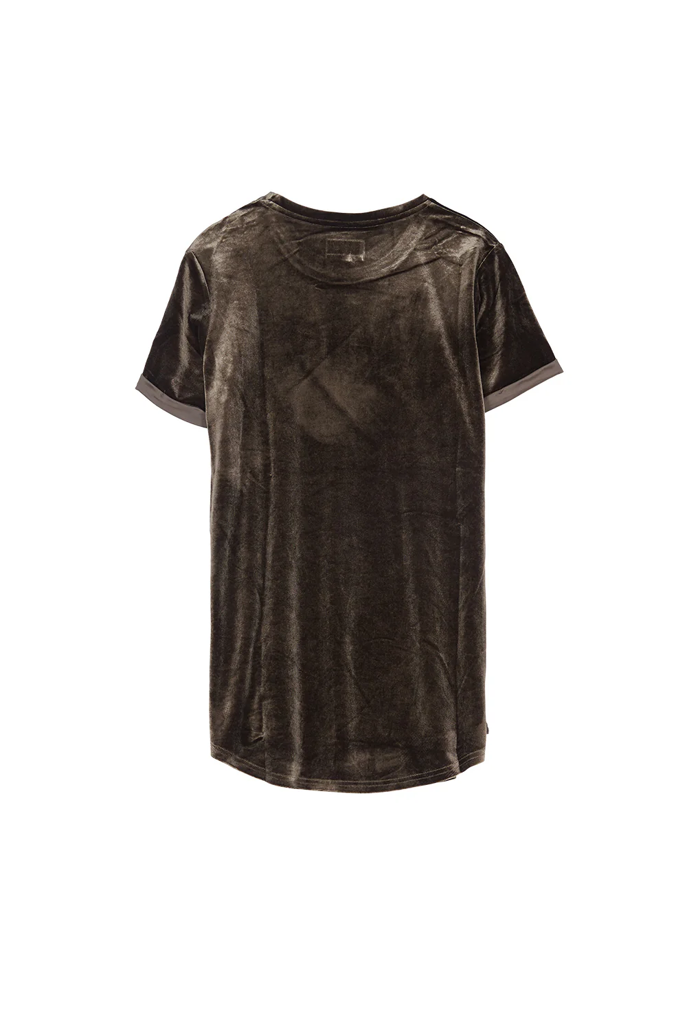 T-shirt tissu velours long kaki - Image 4