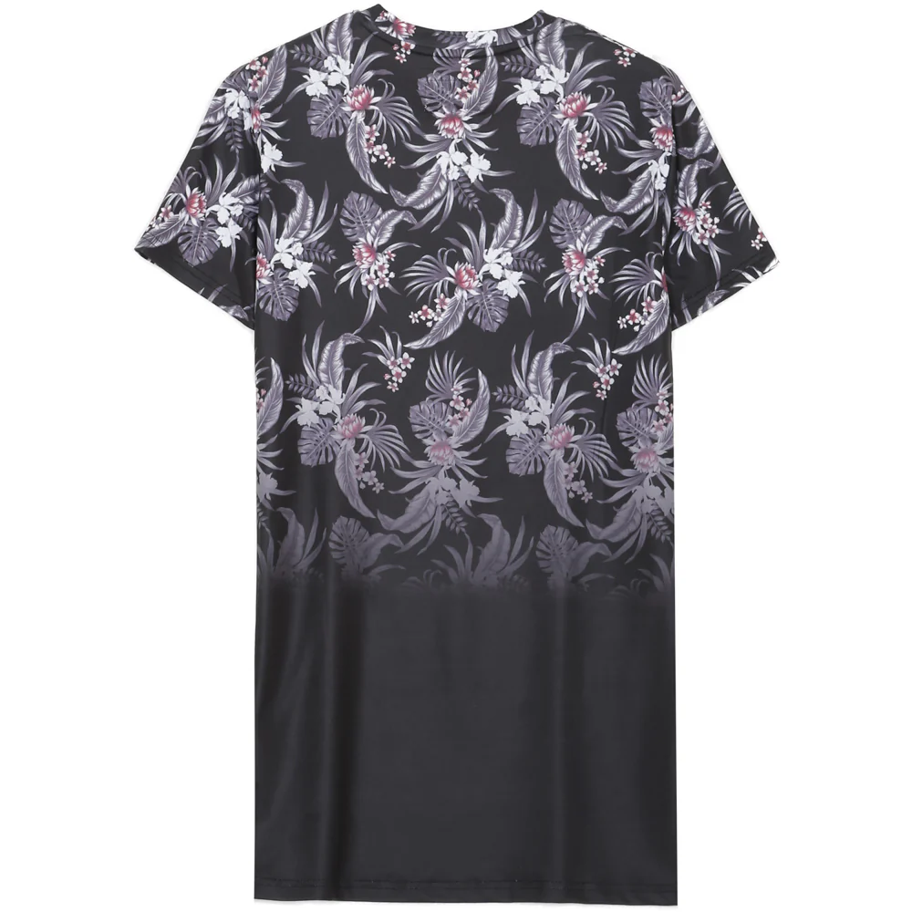T-Shirt tropical dégradé noir gris - Image 8