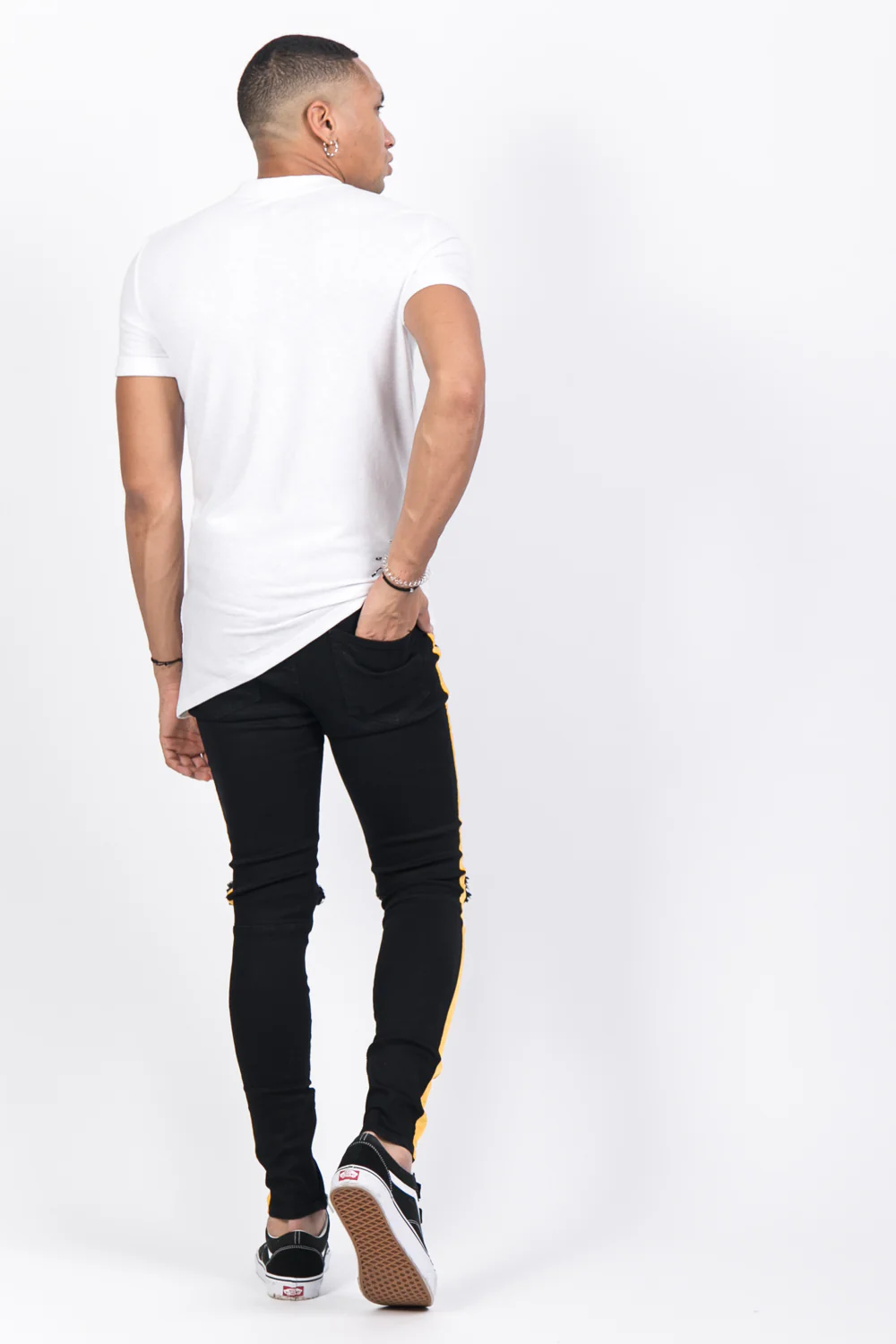 T-shirt trous asymétrique blanc - Image 3