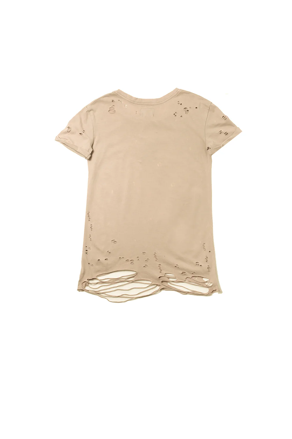 T-shirt uni destroy Femme beige W2370VTS - Image 6