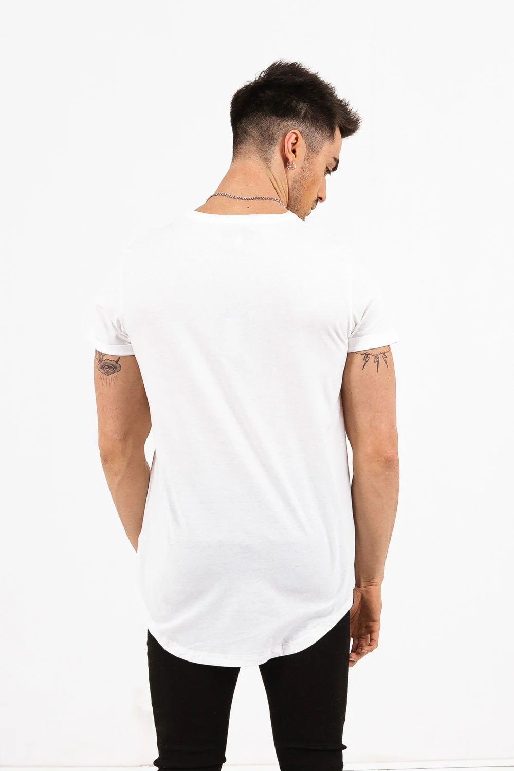 T-shirt bas arrondi Blanc - Image 3