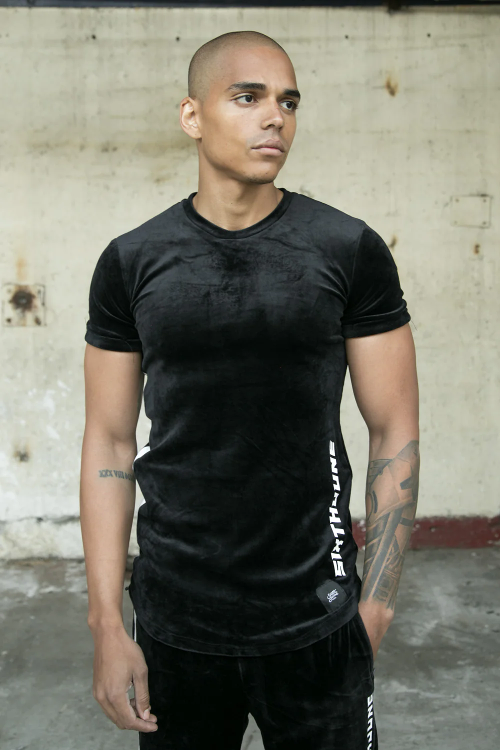 T-shirt velours logo racing noir - Image 4