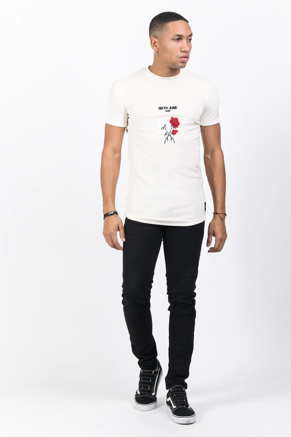 T-shirt velours roses blanc - Image 2