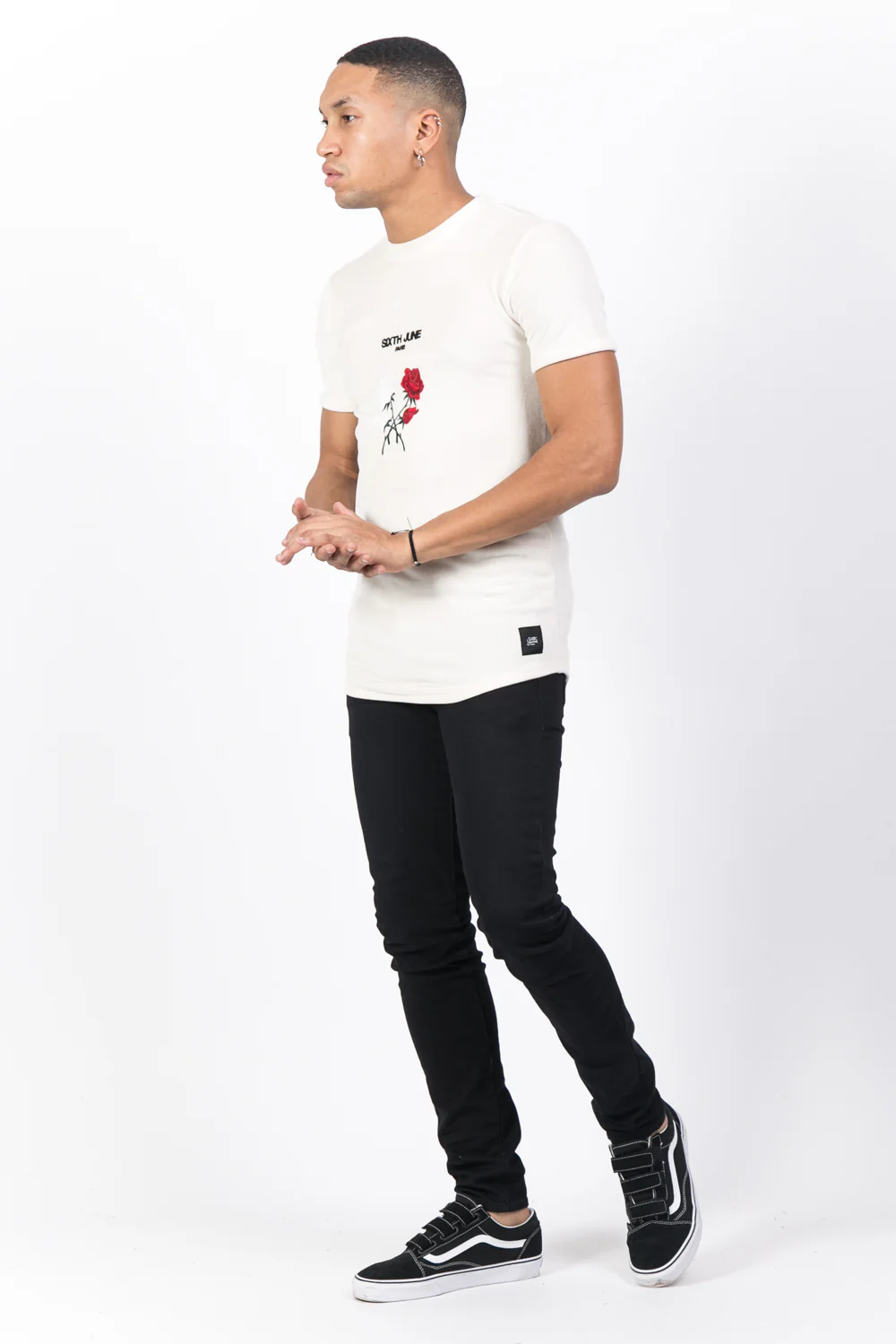 T-shirt velours roses blanc - Image 4
