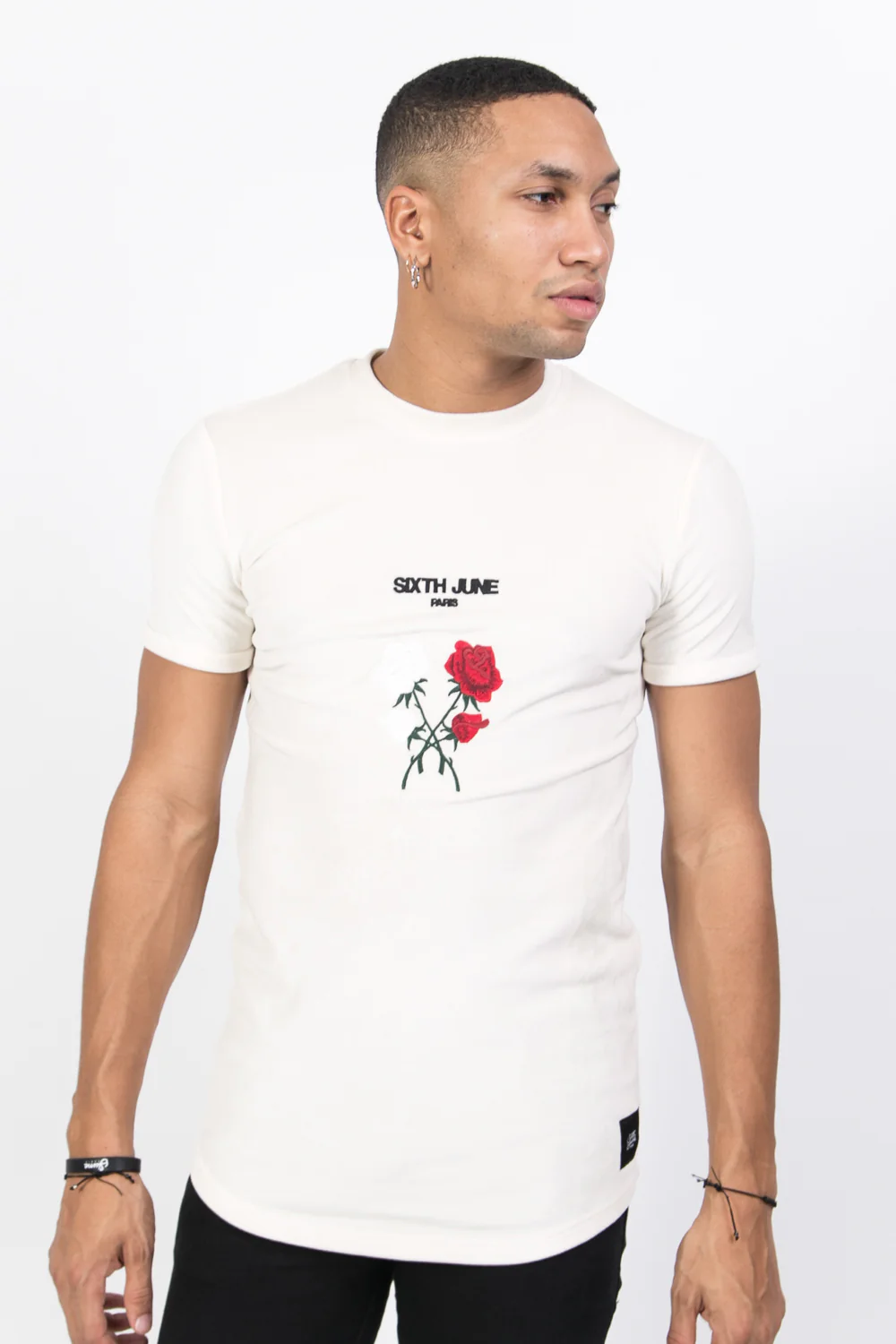 T-shirt velours roses blanc - Image 5