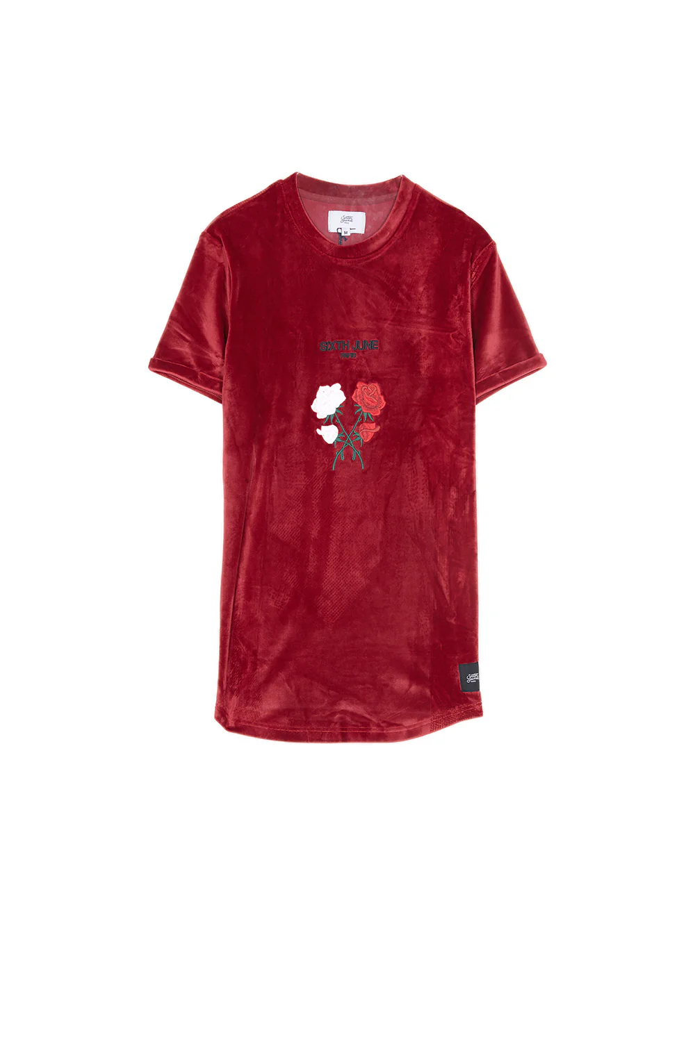 T-shirt velours roses bordeaux