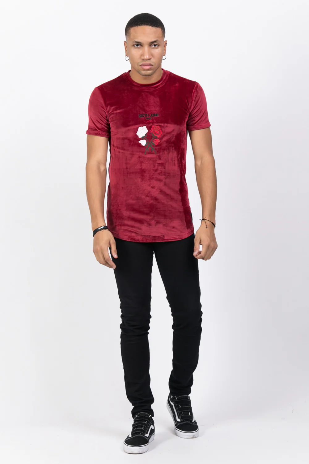 T-shirt velours roses bordeaux - Image 2