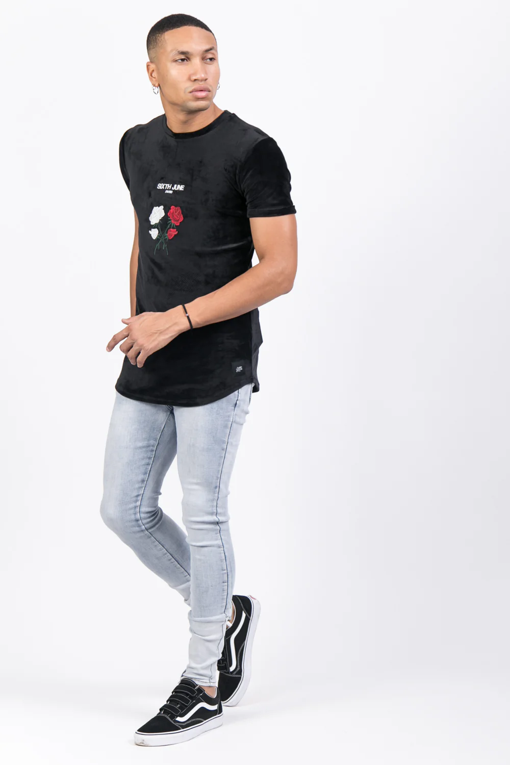 T-shirt velours roses noir - Image 4