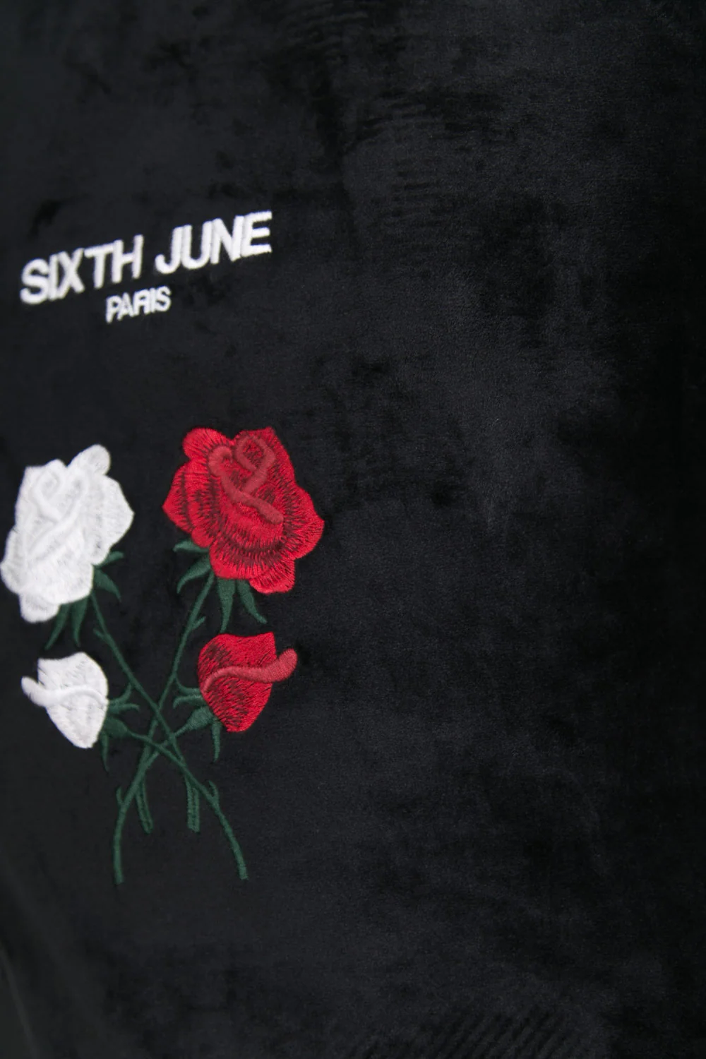 T-shirt velours roses noir - Image 6
