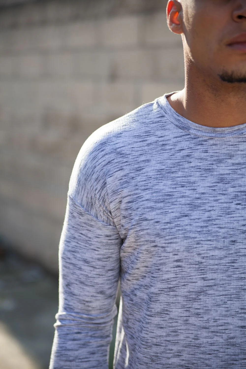T-shirt long manches longues chiné gris - Image 3
