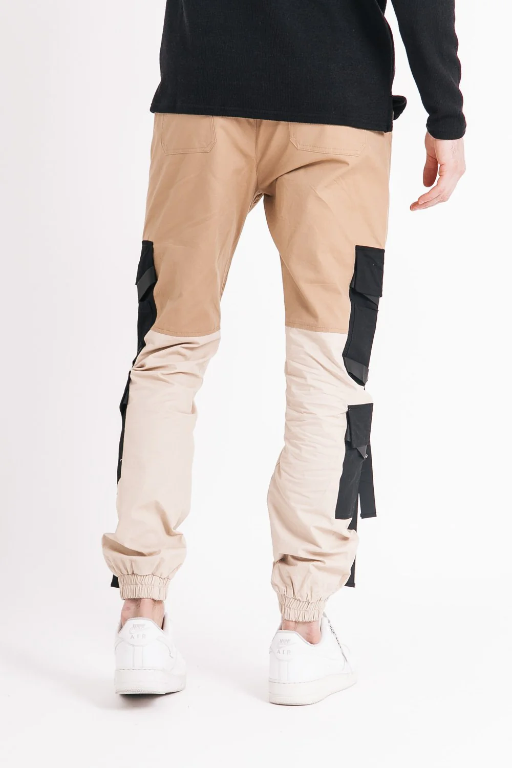 Pantalon cargo tactique empiècements sangles Beige - Image 5