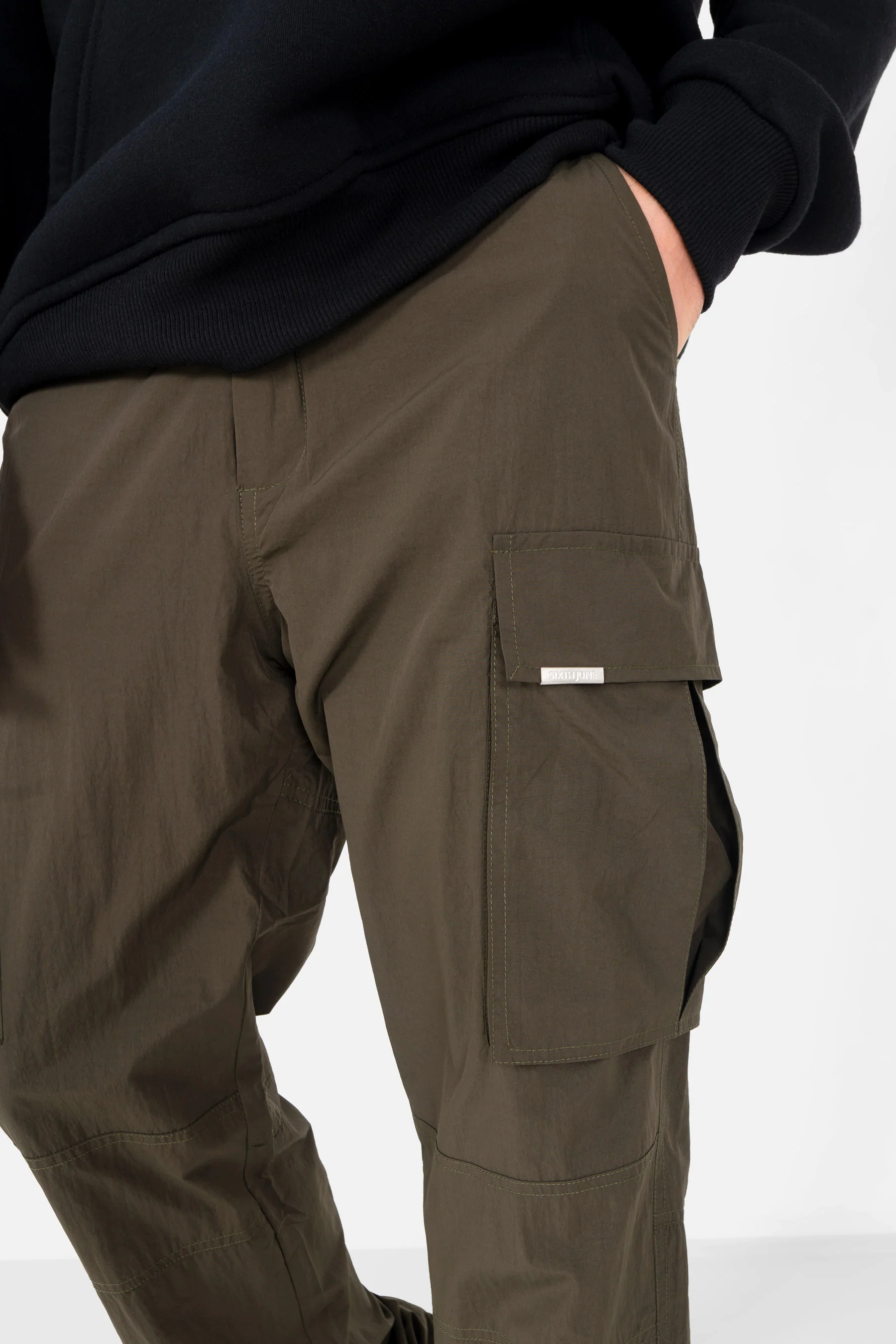 Pantalon poche cargo léger Vert foncé - Image 4