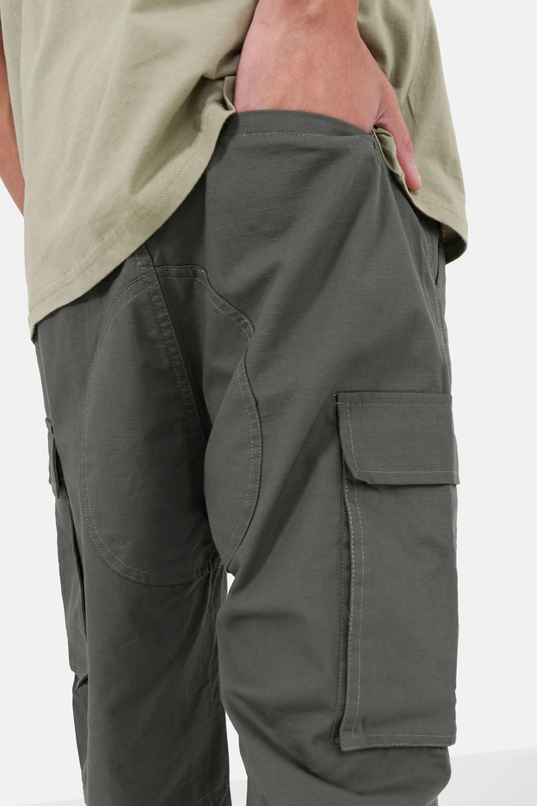Pantalon cargo résistant Vert Kaki - Image 3