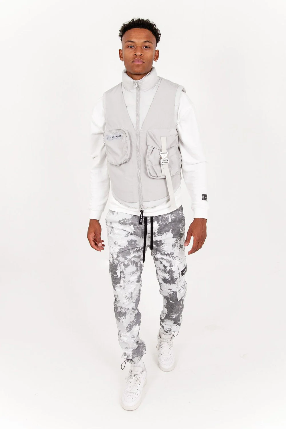 Veste sans manches matelassée tactique Gris clair - Image 2