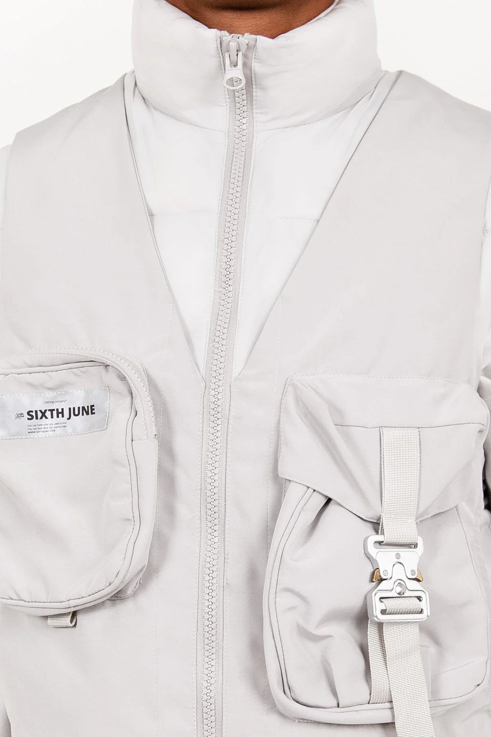 Veste sans manches matelassée tactique Gris clair - Image 3
