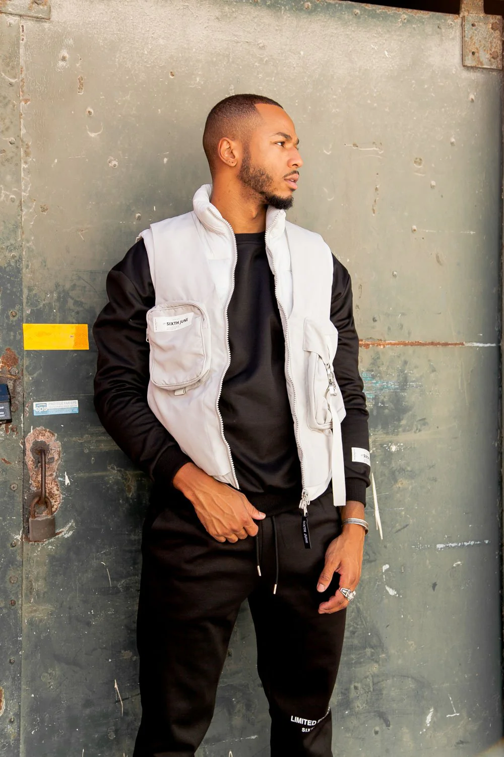 Veste sans manches matelassée tactique Gris clair - Image 6