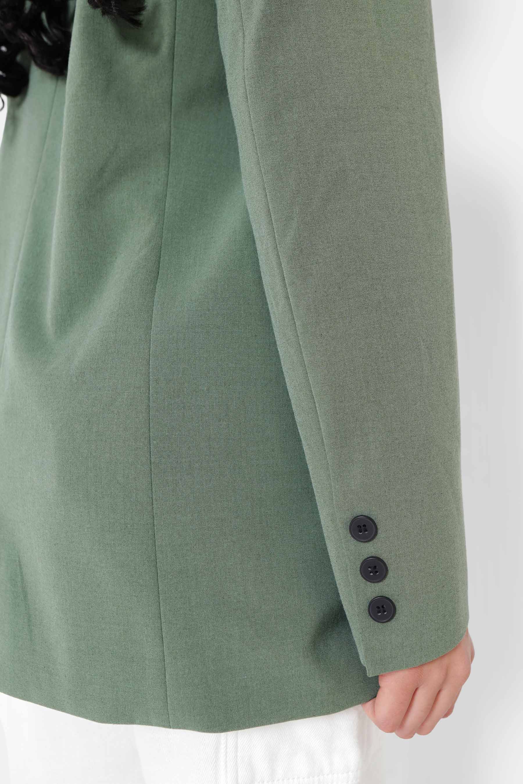 Veste blazer broderie Vert kaki - Image 4