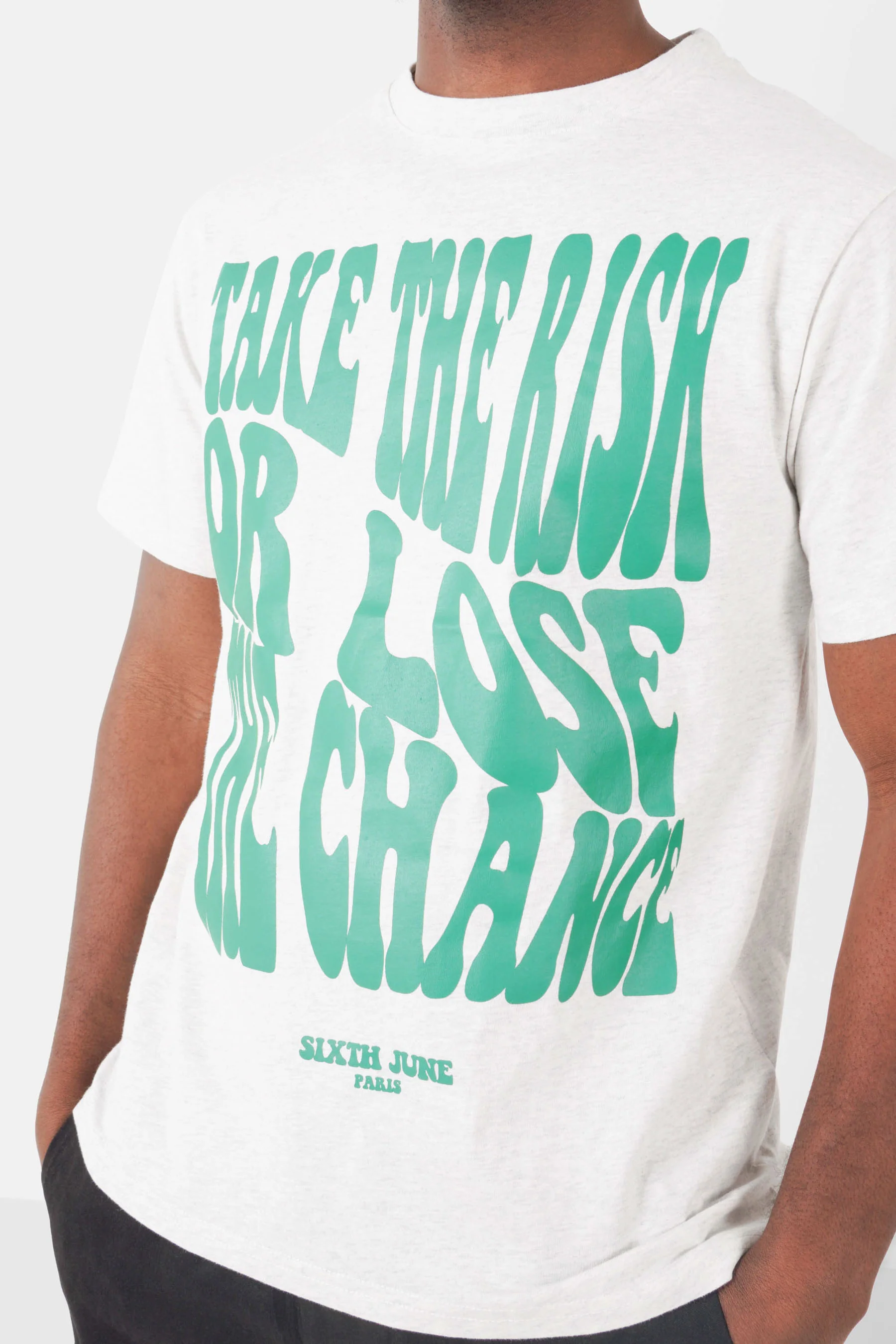 T-shirt print rétro Gris clair - Image 3