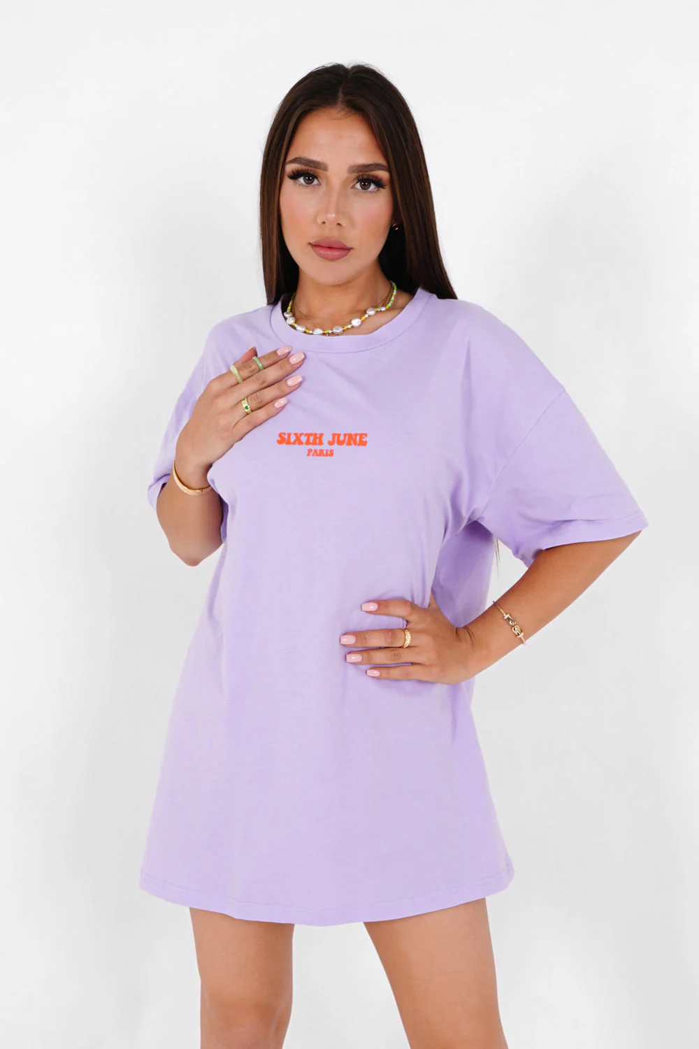 T-shirt oversize hippie Violet - Image 5