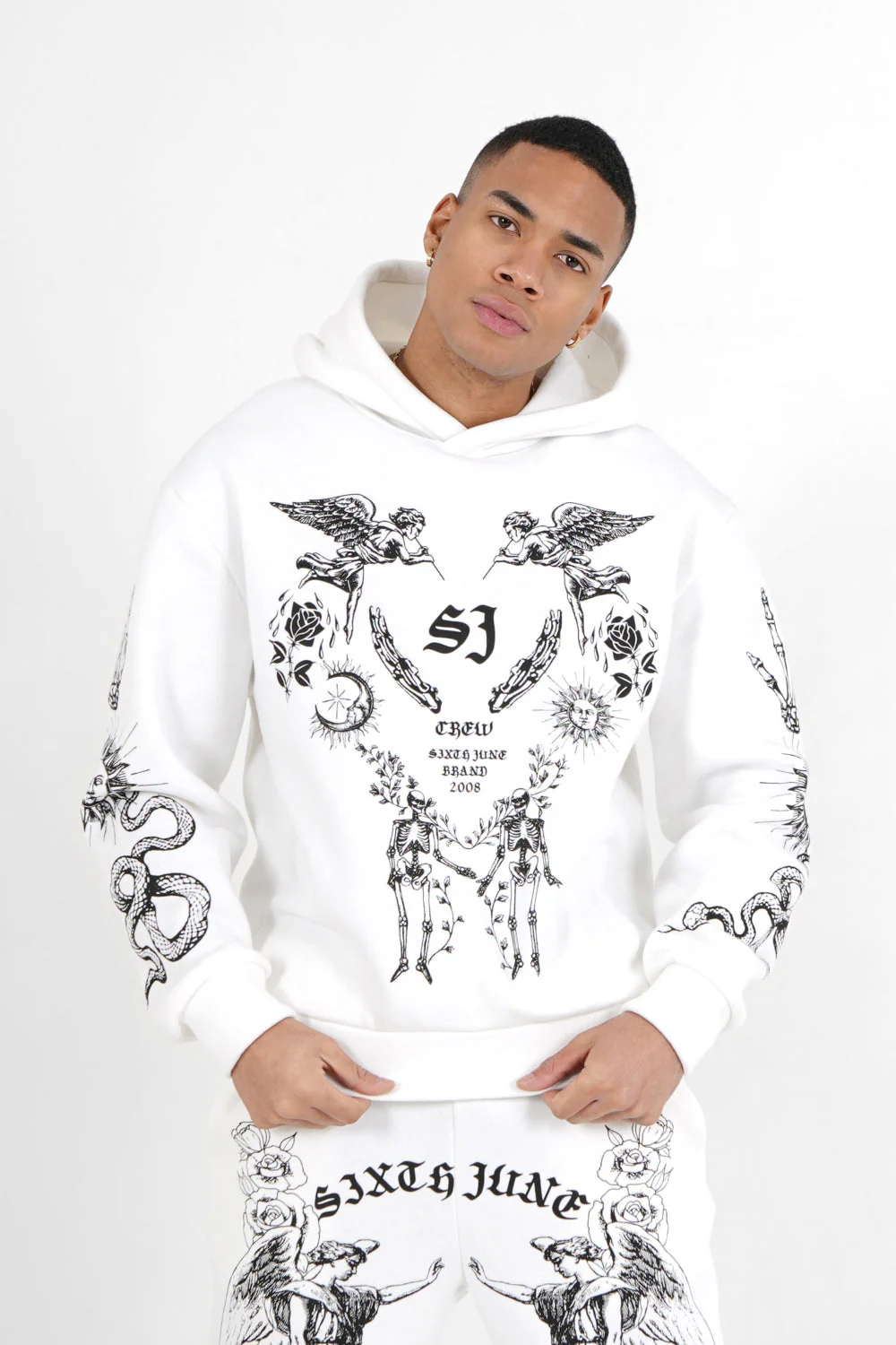 Sweatshirt capuche inspiration Tarot Blanc - Image 2