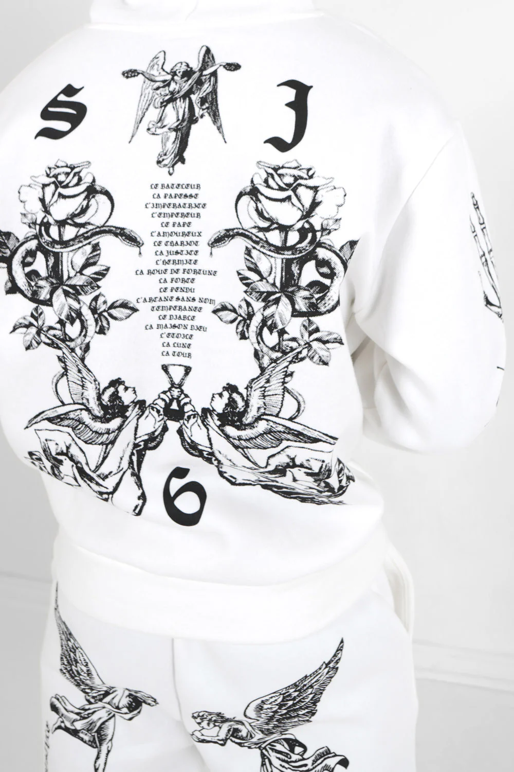 Sweatshirt capuche inspiration Tarot Blanc - Image 4