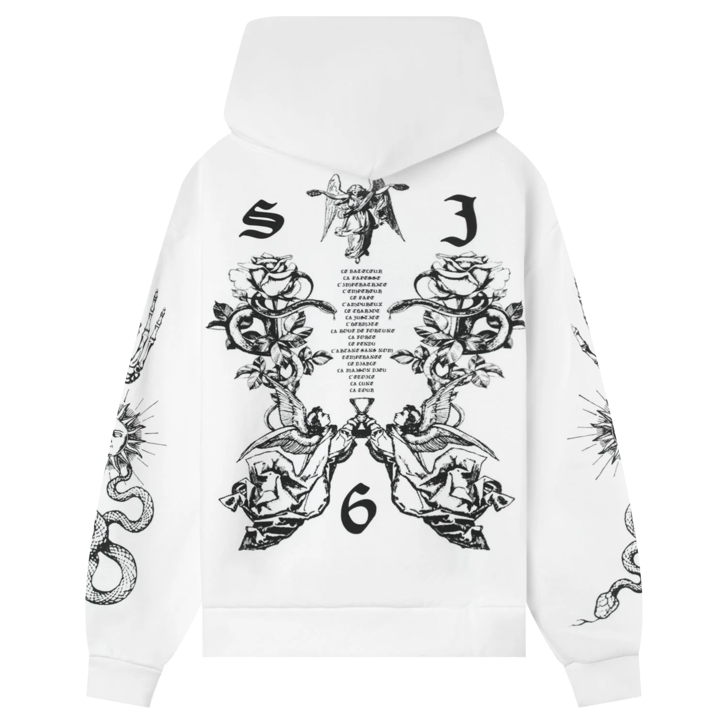 Sweatshirt capuche inspiration Tarot Blanc - Image 6