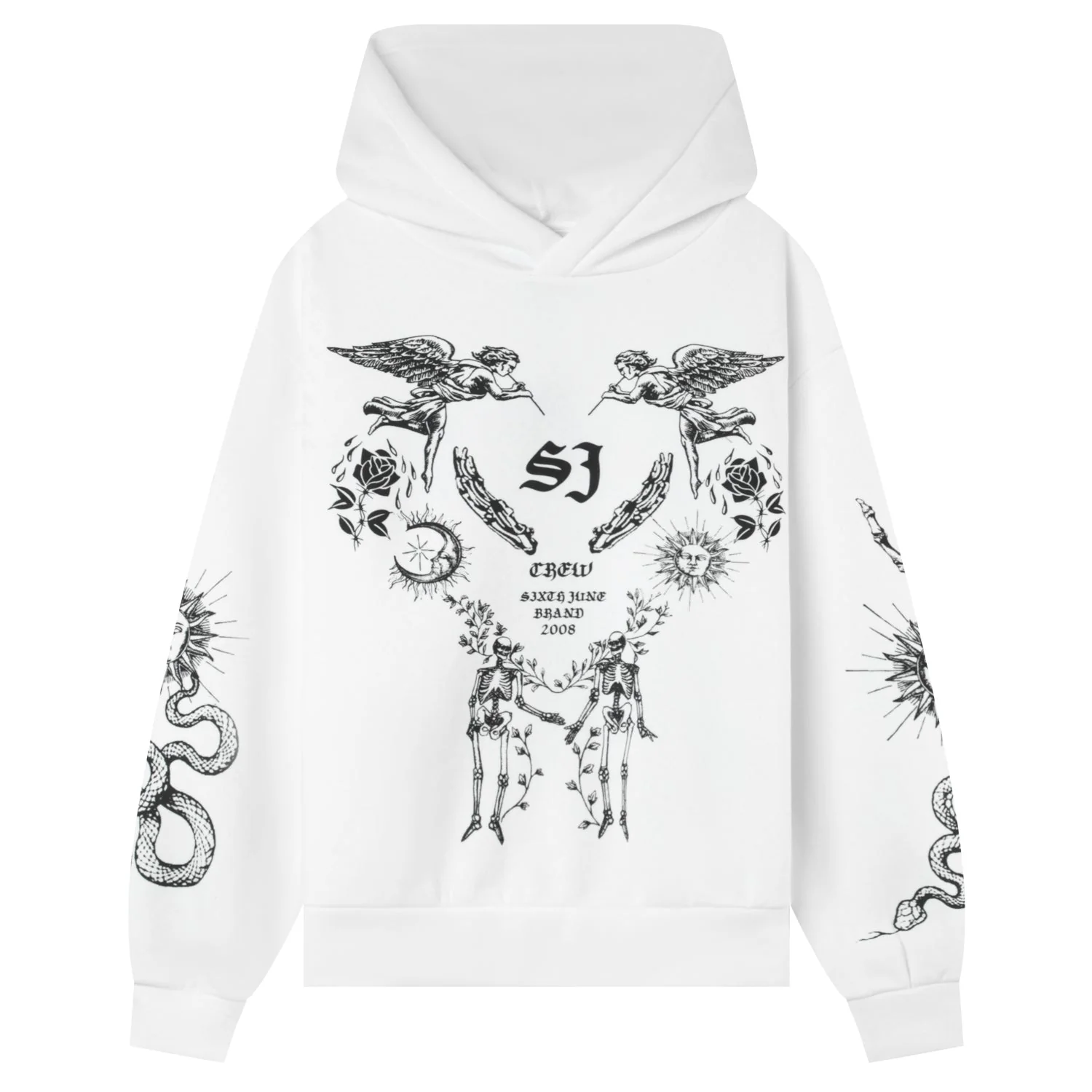 Sweatshirt capuche inspiration Tarot Blanc - Image 7