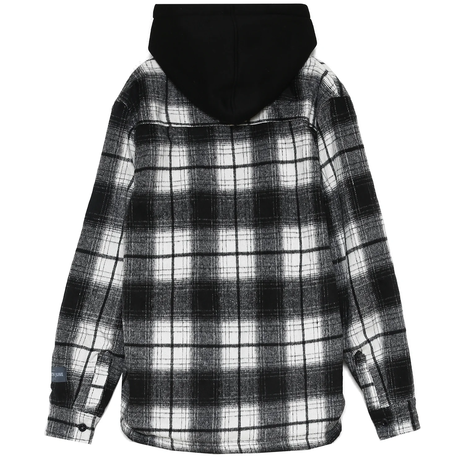 Veste capuche polaire tartan noir - Image 7